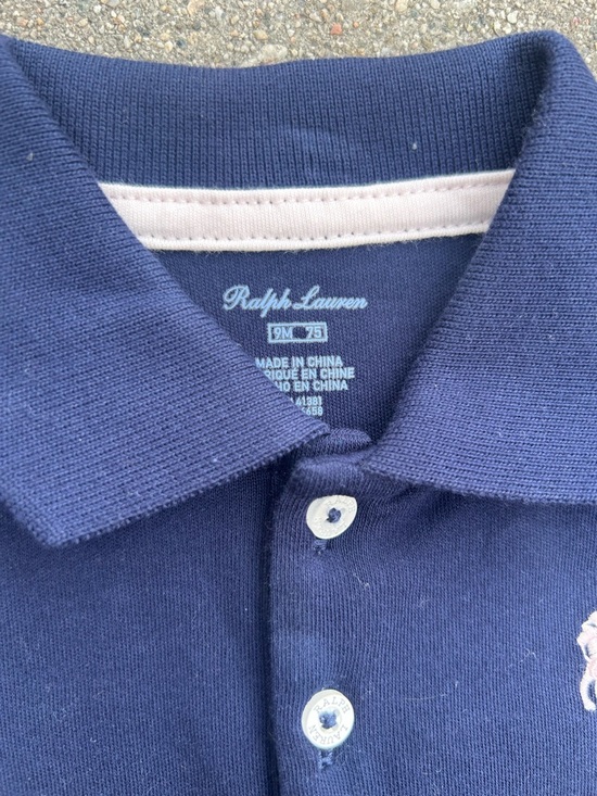 Ralph Lauren Navy Girls Polo Dress with Ruffle Hem - Picture 2 of 4